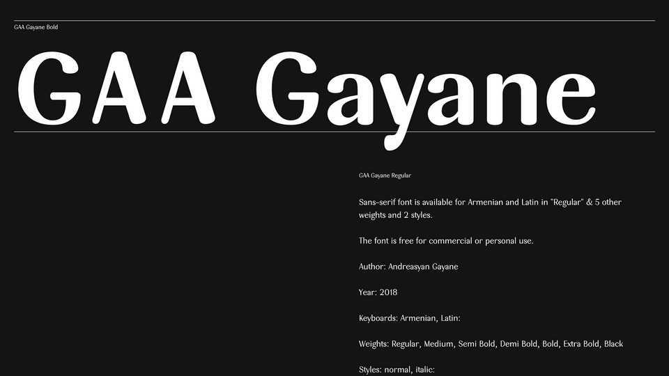 GAA Gayane Font Family › Fontesk