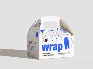 Gable-style gift box mockup
