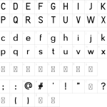 Mapa de caracteres da fonte Galactic Sans Font
