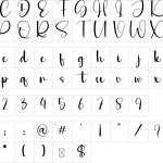 Mapa de caracteres da fonte Galaxy Font
