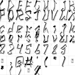 Mapa de caracteres da fonte Galaxy Power Font