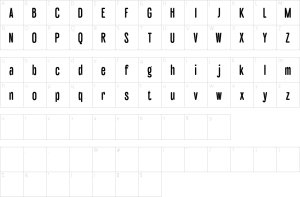 Mapa de caracteres da fonte Galber Rounded Font