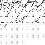 Mapa de caracteres da fonte Gallery Dwiarna Font
