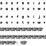 Mapa de caracteres da fonte Game Play Font