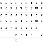 Mapa de caracteres da fonte Game Robot Font
