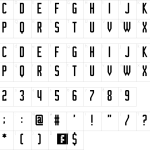 Mapa de caracteres da fonte Ganymedian Font