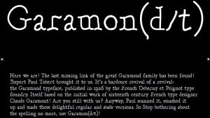 Garamon(d/t) Font › Fontesk