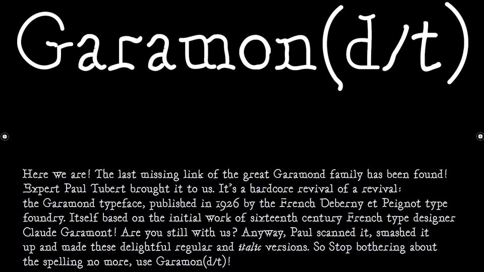 Garamon(d/t) Font › Fontesk