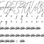 Mapa de caracteres da fonte Garden Dancing Font
