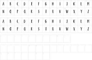 Mapa de caracteres da fonte Garden Grown C Caps Font