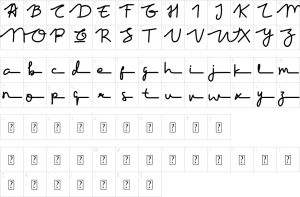 Mapa de caracteres da fonte Garfield Font