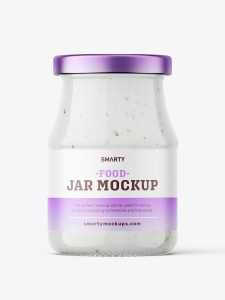 Garlic sauce jar mockup