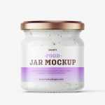 Garlic sauce jar mockup