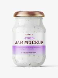 Garlic sauce jar mockup