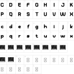 Mapa de caracteres da fonte Gasted Font