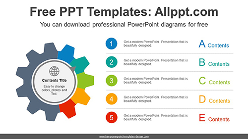 Gear Icon PowerPoint Diagram Template