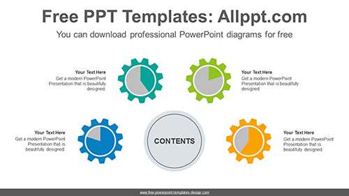 Gear Pie chart PowerPoint Diagram