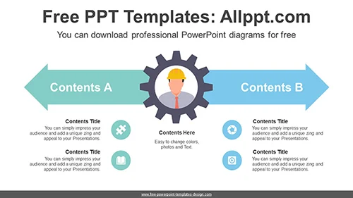 Gear Symmetry Arrow PowerPoint Diagram