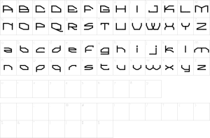 Mapa de caracteres da fonte Gefalent Rough Font
