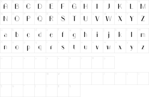 Mapa de caracteres da fonte Geizla Rough Font