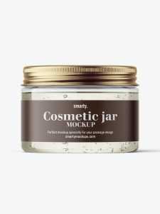 Gel jar with metallic cap mockup / 150ml