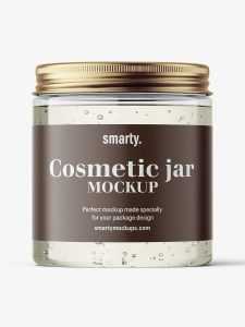 Gel jar with metallic cap mockup / 250ml