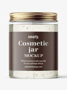 Gel jar with metallic cap mockup / 300ml