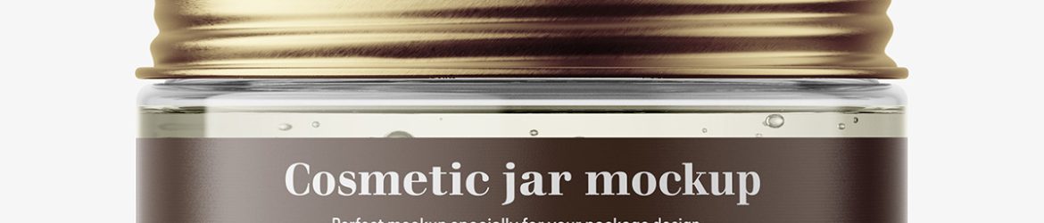 Gel jar with metallic cap mockup / 75ml