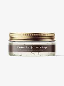 Gel jar with metallic cap mockup / 75ml