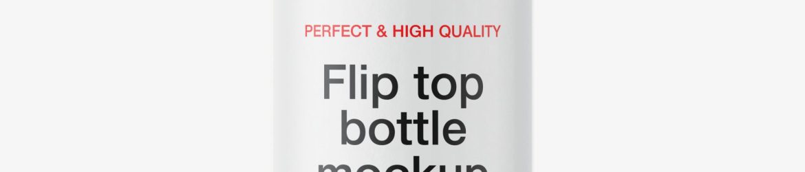 Gel wide bottle with flip top mockup