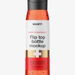 Gel wide bottle with flip top mockup