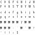 Mapa de caracteres da fonte Generate Condensed Font