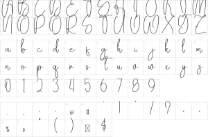 Mapa de caracteres da fonte Generation Font