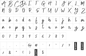 Mapa de caracteres da fonte Gentle Dad Font