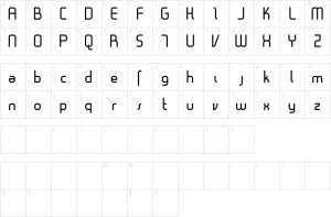 Mapa de caracteres da fonte Gestalt Font
