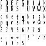 Mapa de caracteres da fonte Ghostbumbs Font