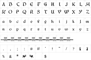 Mapa de caracteres da fonte Gift Of Christmas Font