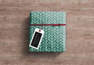 Gift Wrap Box PSD Mockup