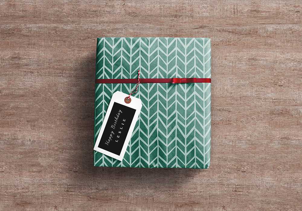 Gift Wrap Box PSD Mockup