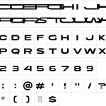Mapa de caracteres da fonte Gimbal Extended Font Font