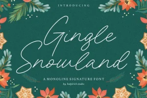 Gingle Snowland Monoline Signature Font