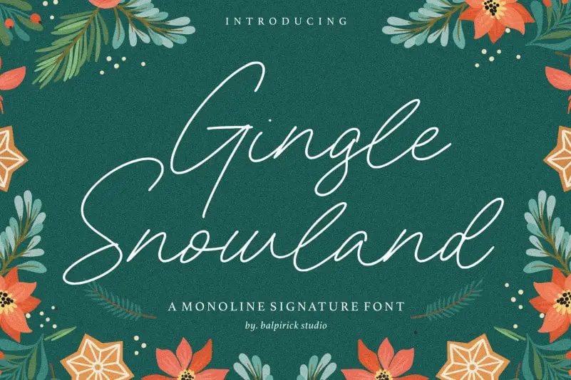Gingle Snowland Monoline Signature Font