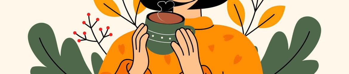 Girl with a Cup of Coffee Illustration