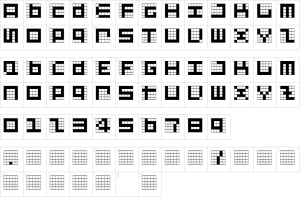 Mapa de caracteres da fonte Give Me 5 Font