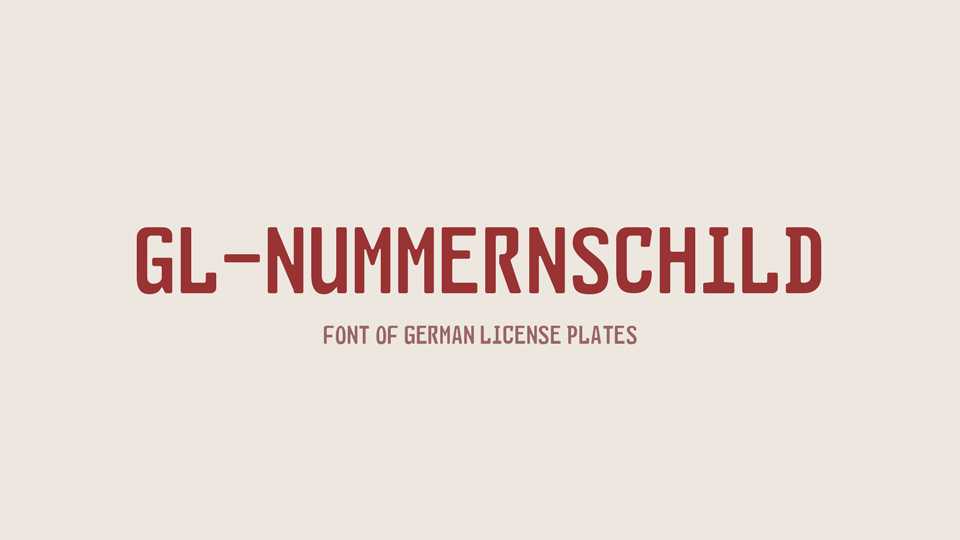 GL-Nummernschild Font › Fontesk