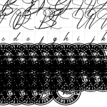 Mapa de caracteres da fonte Glamour Line Font