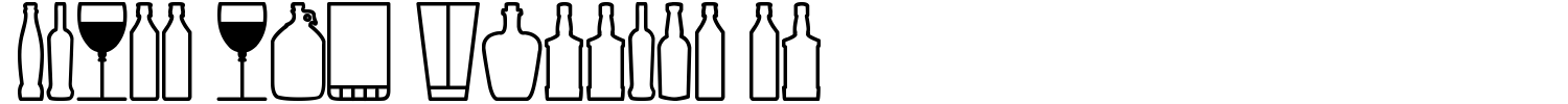 Glass and bottles st Font