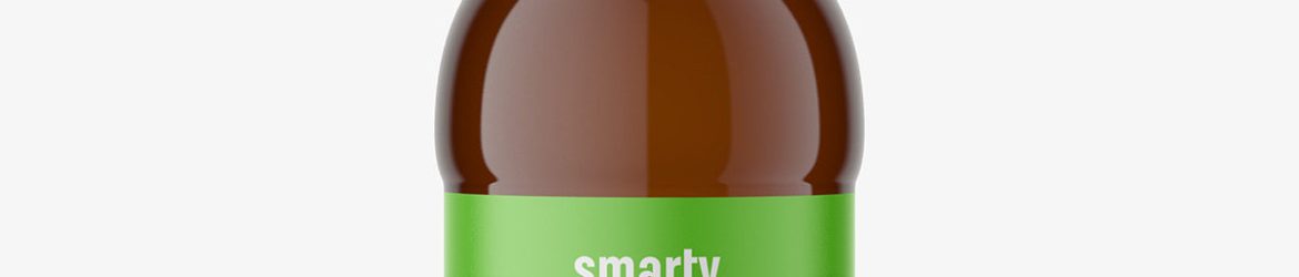 Glass bottle mockup / Amber