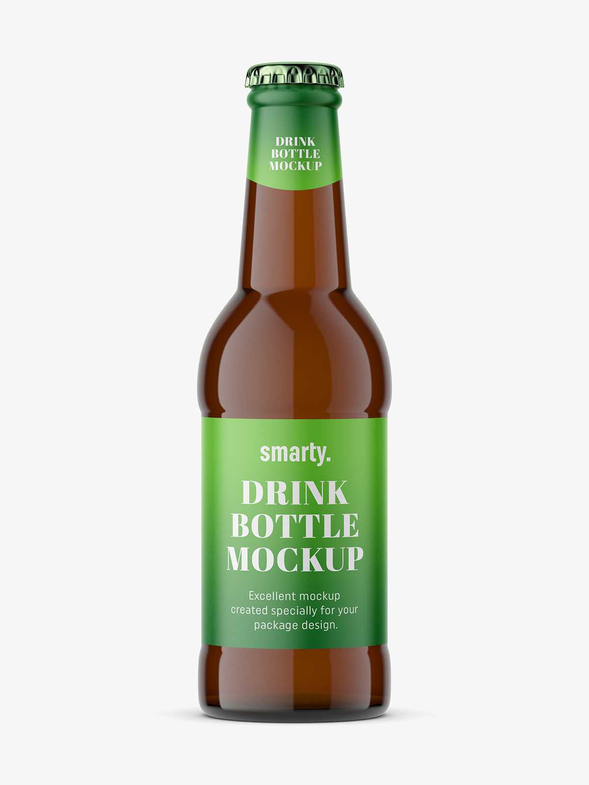 Glass bottle mockup / Amber