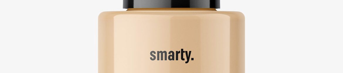 Glass bottle with airless pump mockup